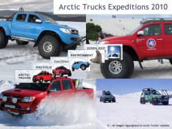 Trucks on the antarctic ice
