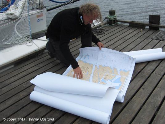 14 July / Thorleif going over Russian sea charts.