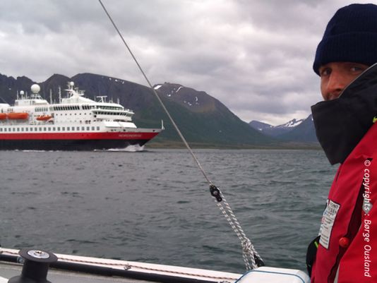 7 July / Passing Hurtigruten’s coastal steamer by Andøya.