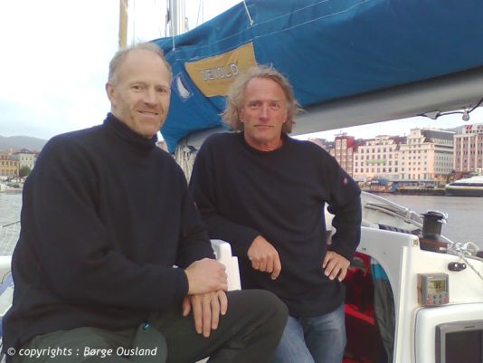 28 June / Børge and Thorleif during a relaxed moment in Bergen. Photo: Ina Schjøtt Brackman.