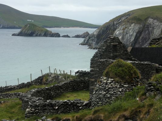Traditional Irish Cottage ruin on the Great Blasket Island.