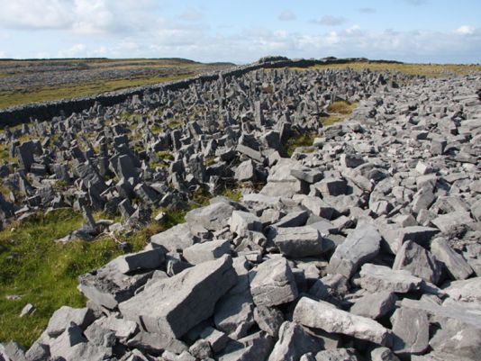 Limestone surrounding Dún Aonghass's fort.