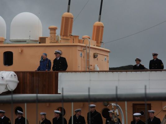 Her Majesty the Queen of Danmark Margrethe II and the Consort-Prince of Danmark  looking happy to meet Narssaq population again in the frame of their official visit of Greenland.