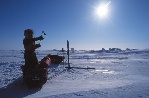 Explorer on the ice