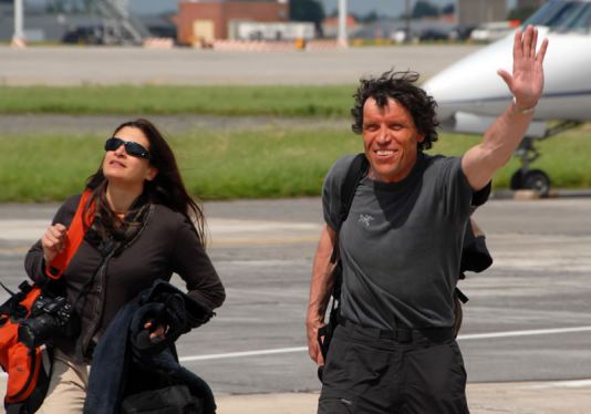 Zaventem Airport: Alain Hubert after airplane landing