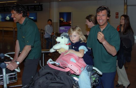 Zaventem Airport: Dixie Dansercoer and his daughter