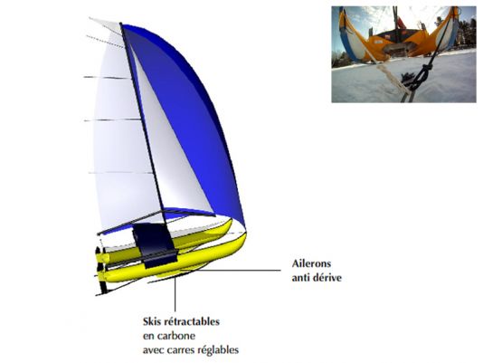 Collapsible carbon skis with adjustable edges, non-skid fins
