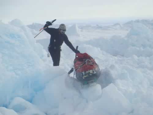 June7: Giding the sledge through the ice