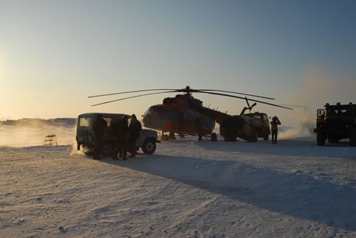 Refuelling of the MI8 helicopter