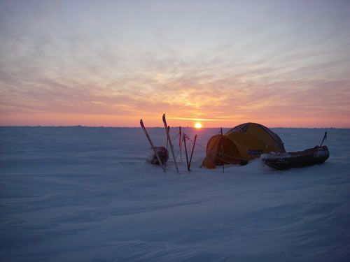 Sunset over the camp