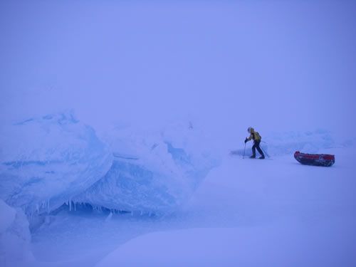 Blue ice blocks