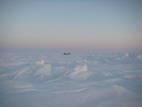 The camp in the distance