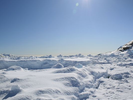 A view of fjord Sermilik through which we had to make our progression.