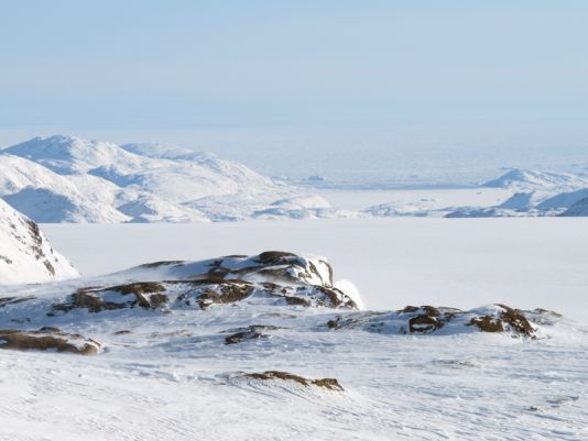 View towards the fjors when we were on our ascent to the Greenland plateau.