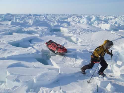 Pulling the sledge through chaotic ice