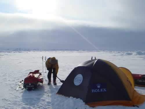 It takes about 15 minutes to set the camp up each night
