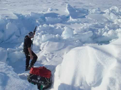 Wearing a T-shirt on the sea ice
