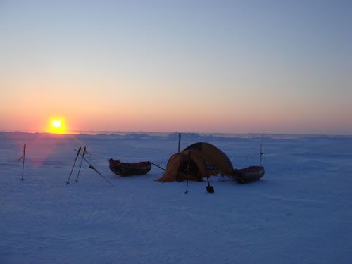 Sun sets on the camp