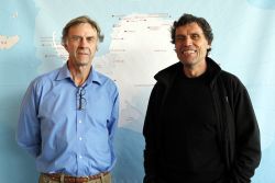 Polar explorers Sir Ranulph Fiennes and Alain Hubert