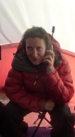 British explorer Felicity Aston on the satphone