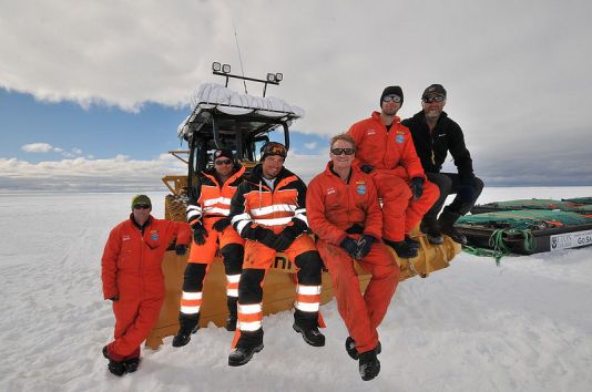 Ranulph Fiennes and the Coldest Journey team