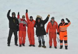 Ranulph Fiennes and the Coldest Journey team