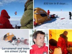 With 850 km in 8 days, Larramendi and team are almost flying,..