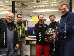 Larramendi and team visiting the Amundsen Scott base