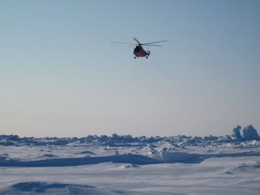 The last MI-8 flight coming from Barneo