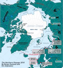 Our Map of Borge Ousland's Arctic circumnavigation